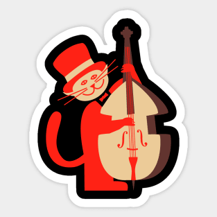 Cat Playing Bass Sticker